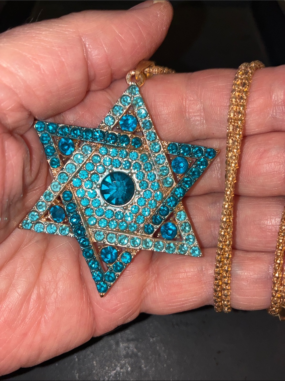 Turquoise Crystal Star Pendant Necklace